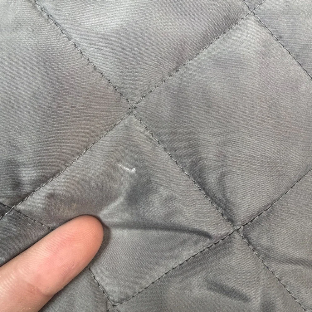 Crown & Ivy Womens Size XL Gray Quilted Full Zip Vest Gold Hardware